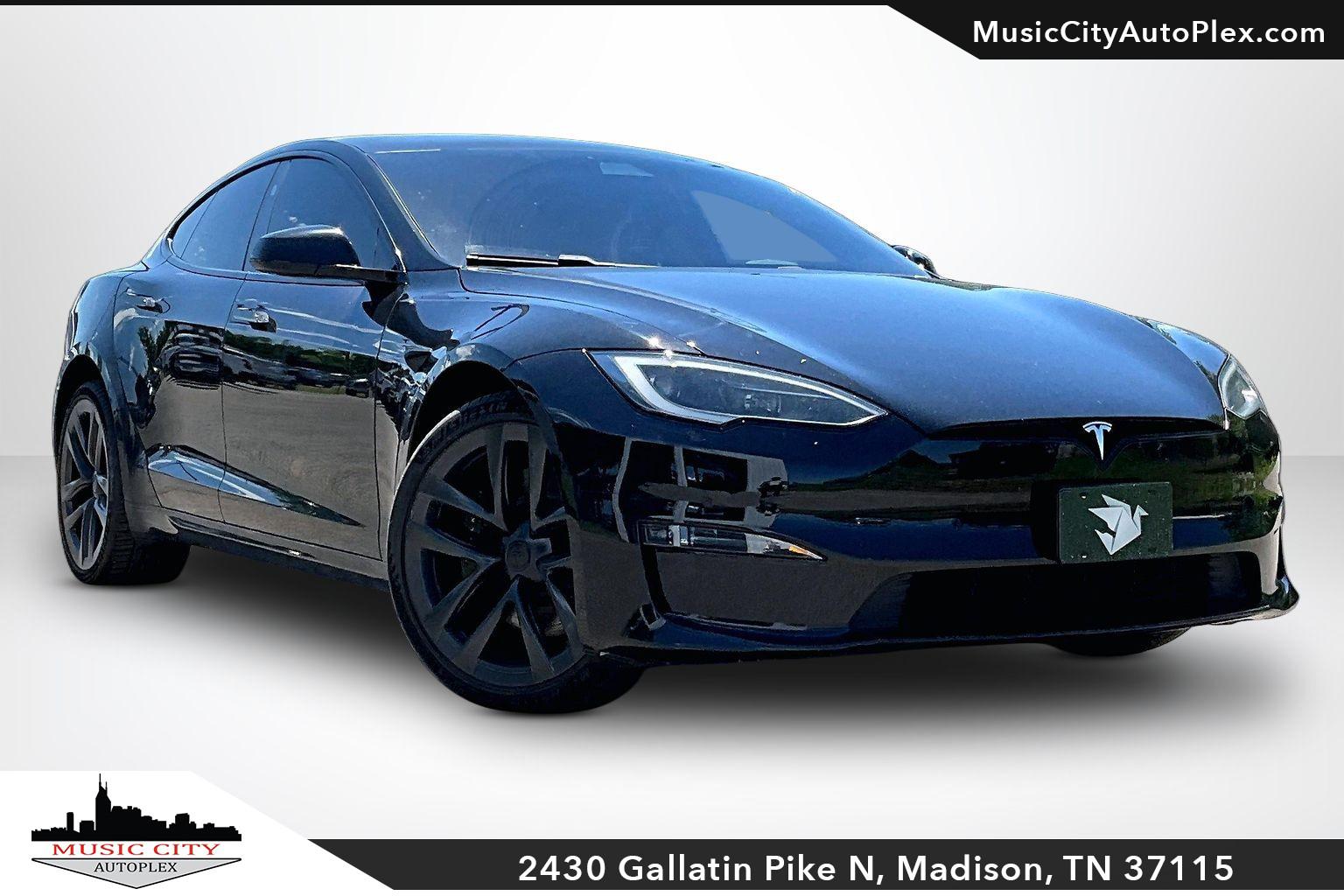 Solid Black 2022 Tesla Model S Plaid AWD Sedan All-Wheel Drive Automatic