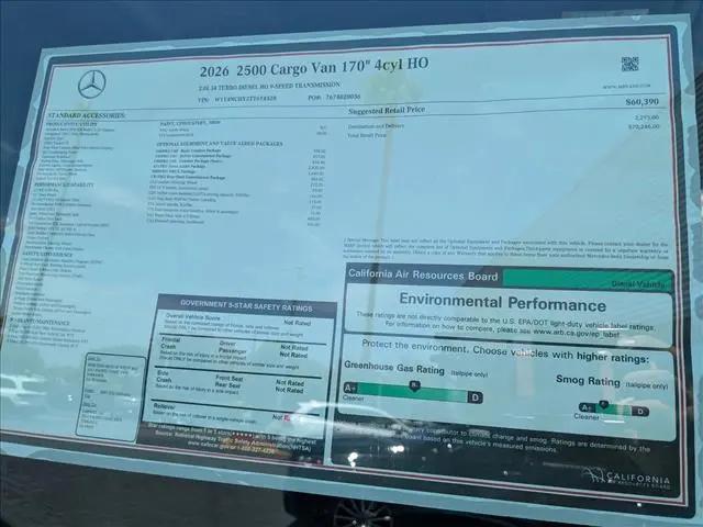 2026 Mercedes-Benz Sprinter 2500 High Roof 4-Cyl Diesel HO