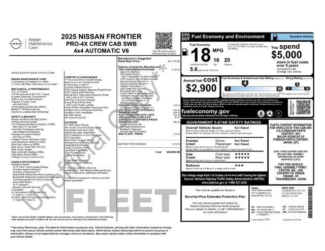 2025 Nissan Frontier Crew Cab PRO-4X 4x4