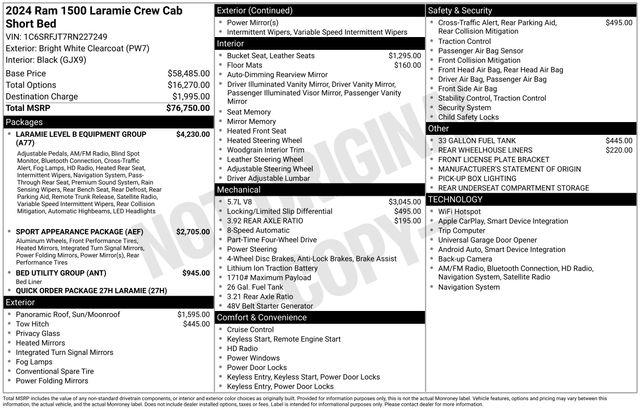 2024 Ram 1500 Laramie Crew Cab 4x4 5'7" Box