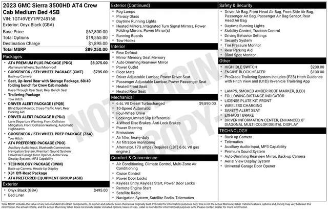2023 GMC Sierra 3500HD 4WD Crew Cab Standard Bed AT4