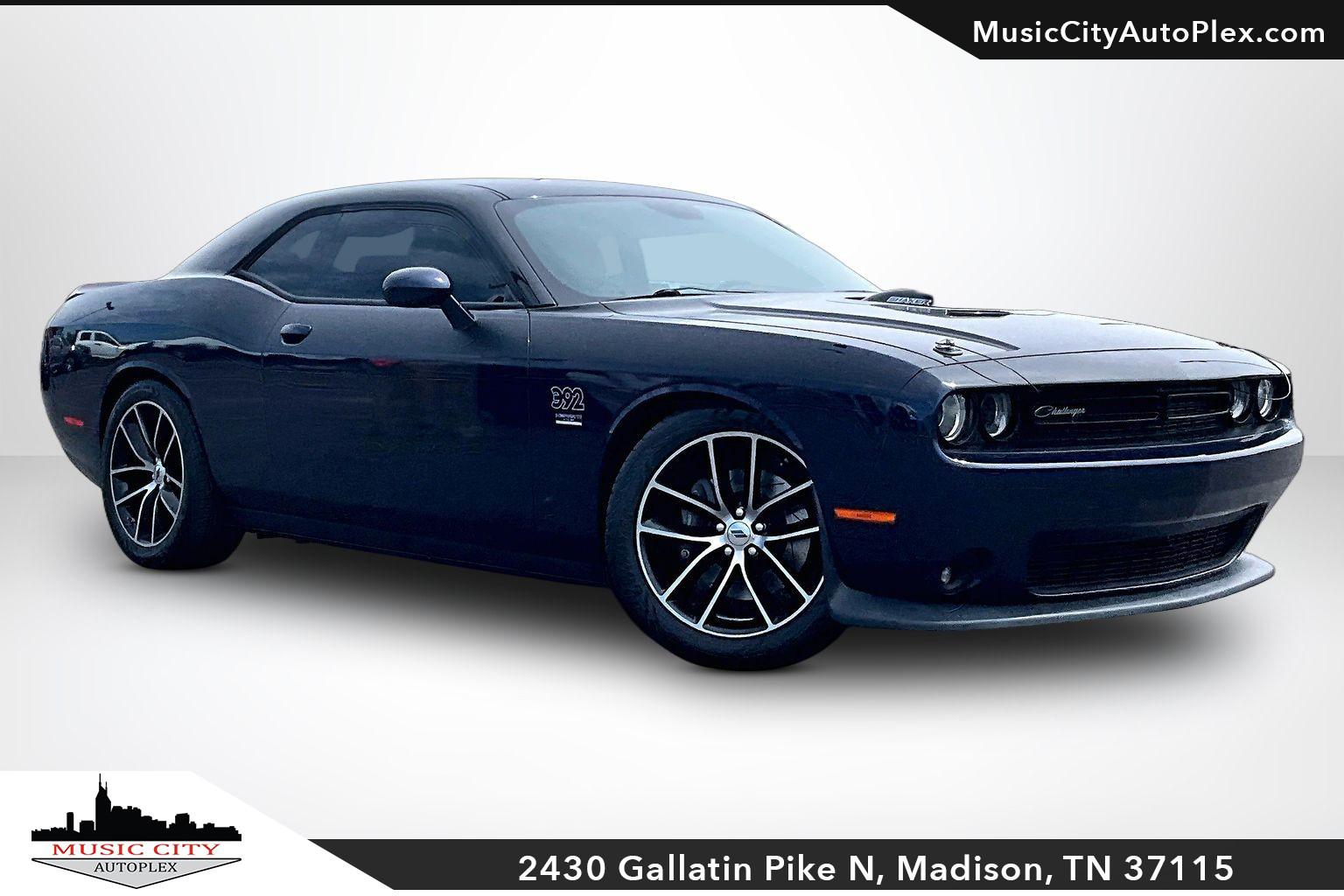 Contusion Blue Pearlcoat 2017 Dodge Challenger 392 Hemi Scat Pack Shaker RWD Coupe Rear-Wheel Drive Manual