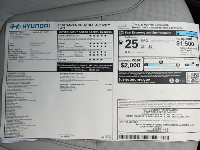 2026 Hyundai Santa Cruz SEL Activity