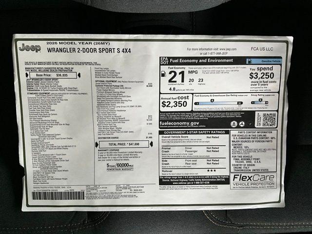 2026 Jeep Wrangler Sport S