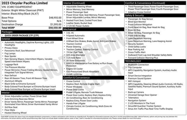 Used 2023 Chrysler Pacifica Limited For Sale in Millington, TN