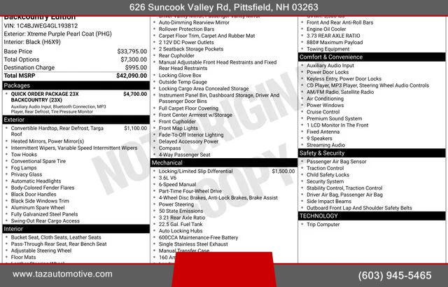 2016 Jeep Wrangler Unlimited Backcountry