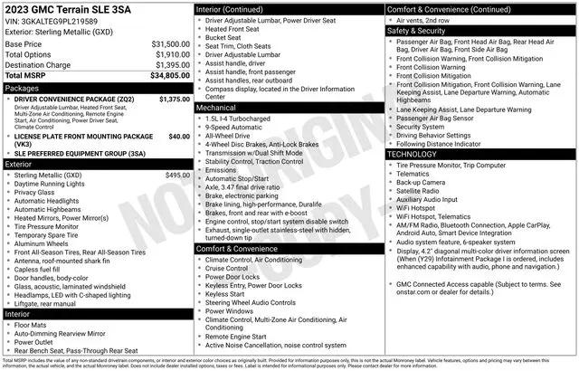 2023 GMC Terrain AWD SLE