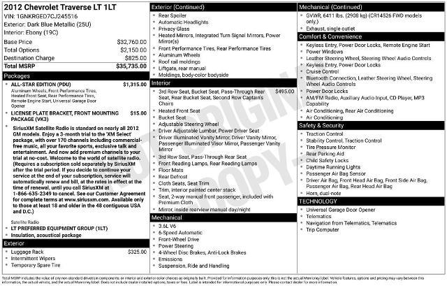 2012 Chevrolet Traverse 1LT