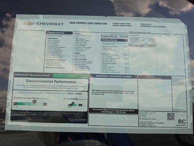 2026 Chevrolet Express Cargo Van 2500 Regular Wheelbase, WT, RWD