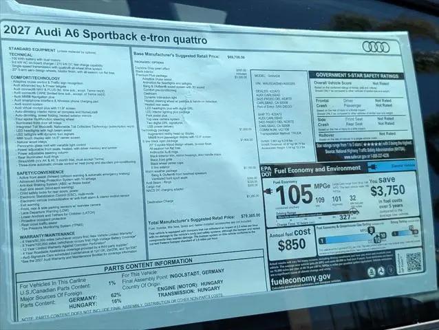 2027 Audi A6 e-tron Premium Plus