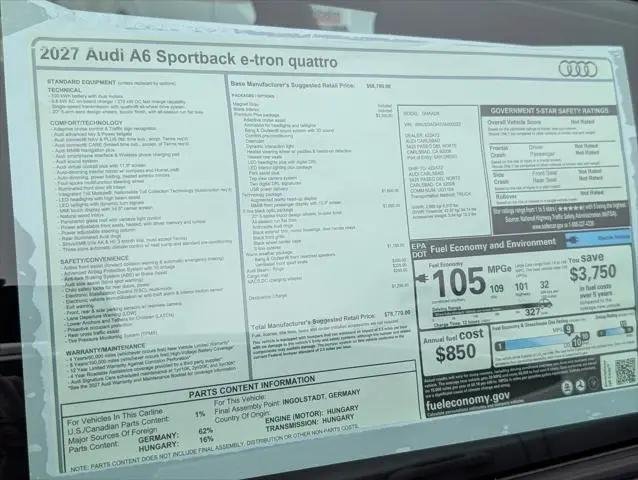 2027 Audi A6 e-tron Premium Plus