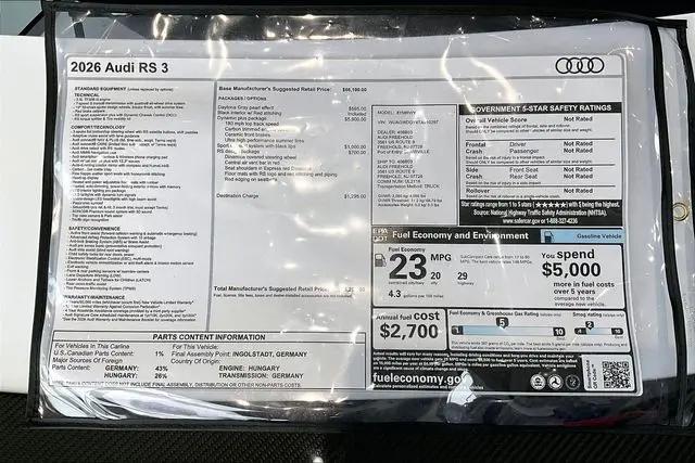 2026 Audi RS 3 TFSI quattro S tronic