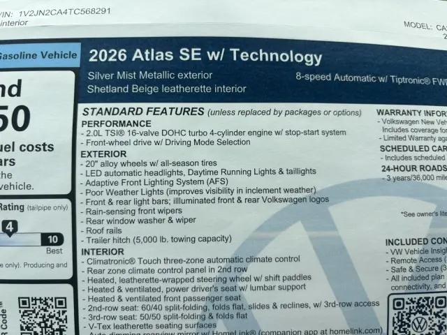 2026 Volkswagen Atlas SE with Technology