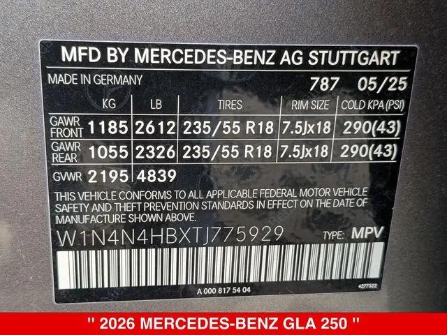 2026 Mercedes-Benz GLA-CLASS 4MATIC