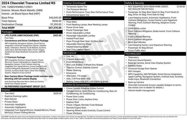 2024 Chevrolet Traverse FWD RS