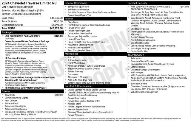 2024 Chevrolet Traverse FWD RS