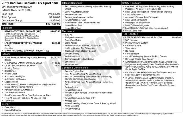2021 Cadillac Escalade ESV 4WD Sport