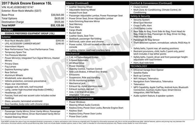 Used 2017 Buick Encore For Sale in Waterford Twp, MI