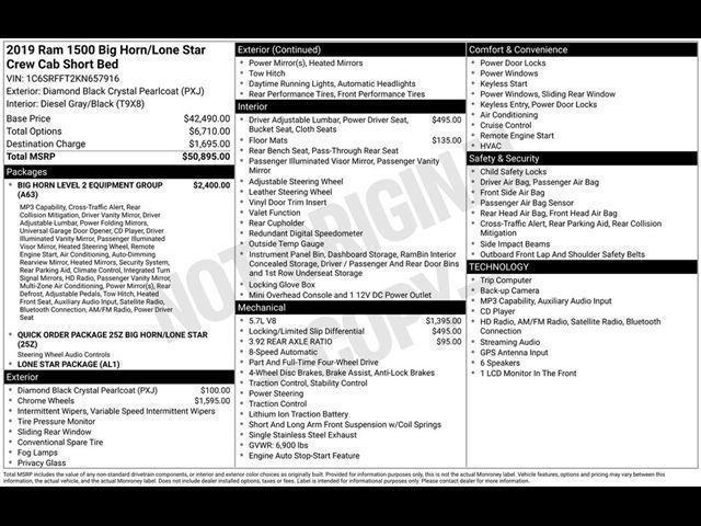 2019 Ram 1500 Big Horn/Lone Star Crew Cab 4x4 5'7" Box
