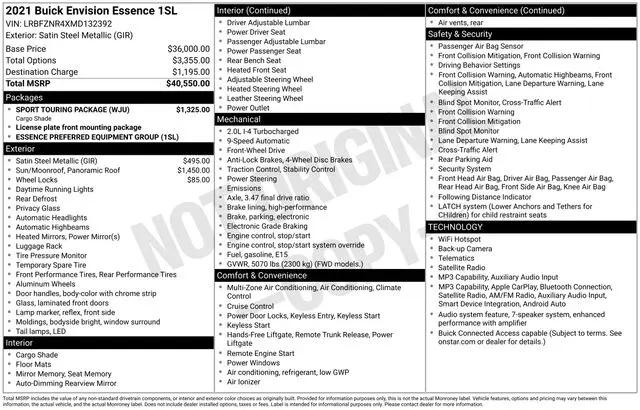 2021 Buick Envision FWD Essence