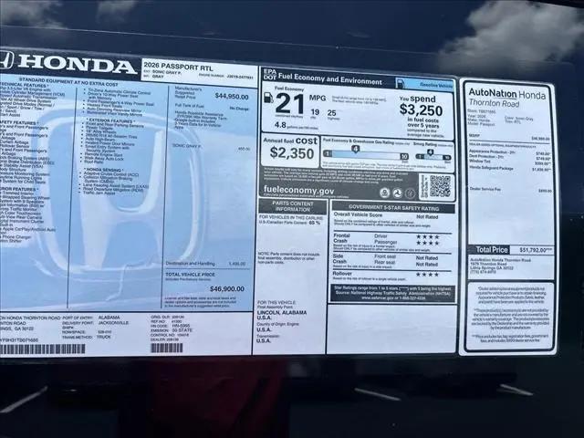 2026 Honda Passport AWD RTL