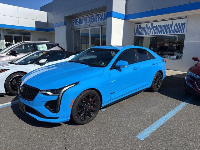 Electric Blue 2023 Cadillac CT4 V-Series AWD Sedan All-Wheel Drive Automatic