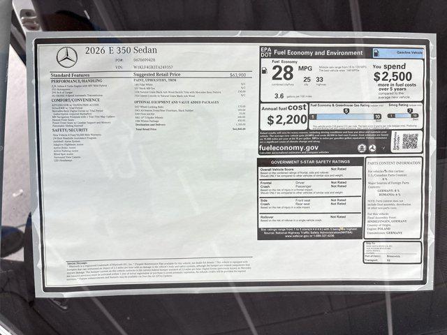 2026 Mercedes-Benz E 350 E 350
