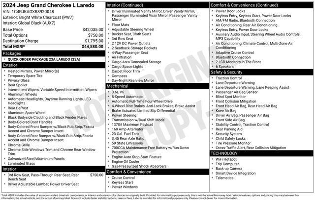2024 Jeep Grand Cherokee L Laredo 4x4