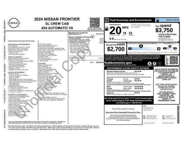2024 Nissan Frontier Crew Cab SL 4x4