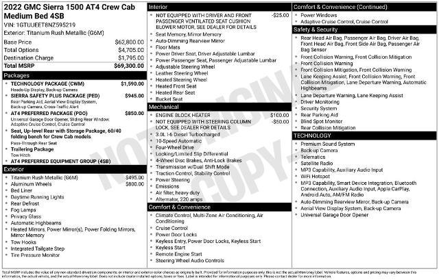 2022 GMC Sierra 1500 4WD Crew Cab Standard Box AT4