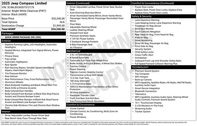 Used 2025 Jeep Compass Limited 4x4 For Sale in Millington, TN
