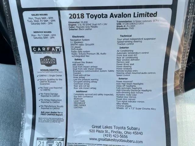 2018 Toyota Avalon Limited