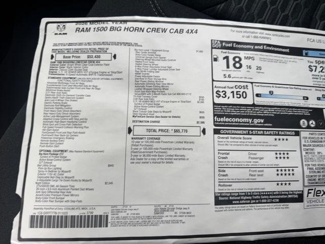 2026 Ram 1500 Big Horn Crew Cab 4x4 57 Box