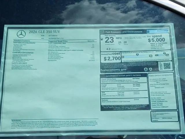 2026 Mercedes-Benz GLE GLE 350 GLE 350