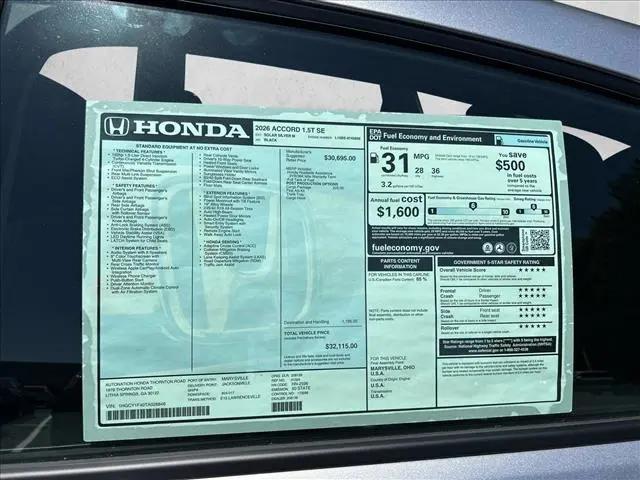 2026 Honda Accord Sedan SE