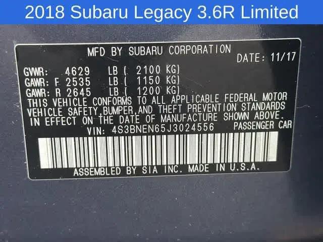 2018 Subaru Legacy 3.6R Limited