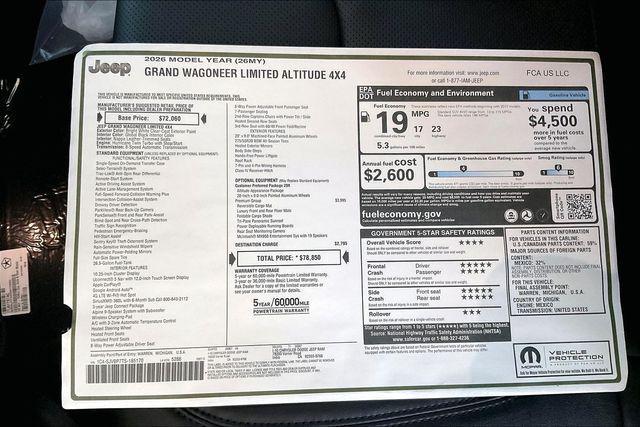 2026 Jeep Grand Wagoneer Limited Altitude 4x4