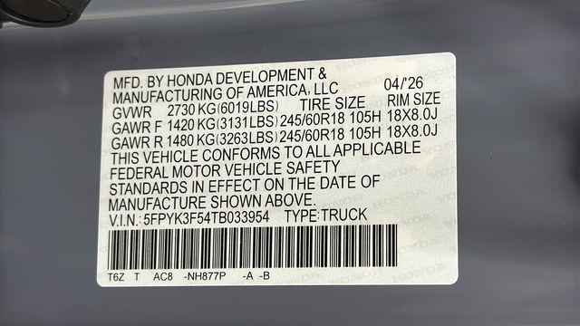2026 Honda Ridgeline RTL