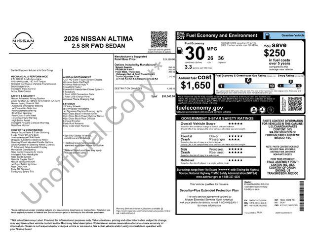 2026 Nissan Altima SR FWD