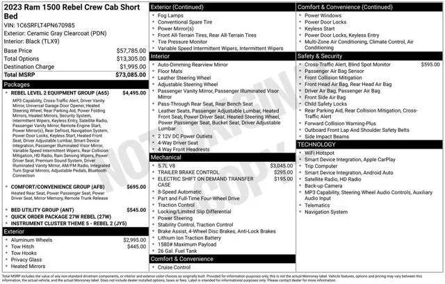 2023 Ram 1500 Rebel Crew Cab 4x4 5'7" Box for sale in D'Iberville, MS