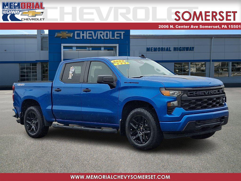 Glacier Blue Metallic 2022 Chevrolet Silverado 1500 Pickup Truck Four-Wheel Drive Automatic