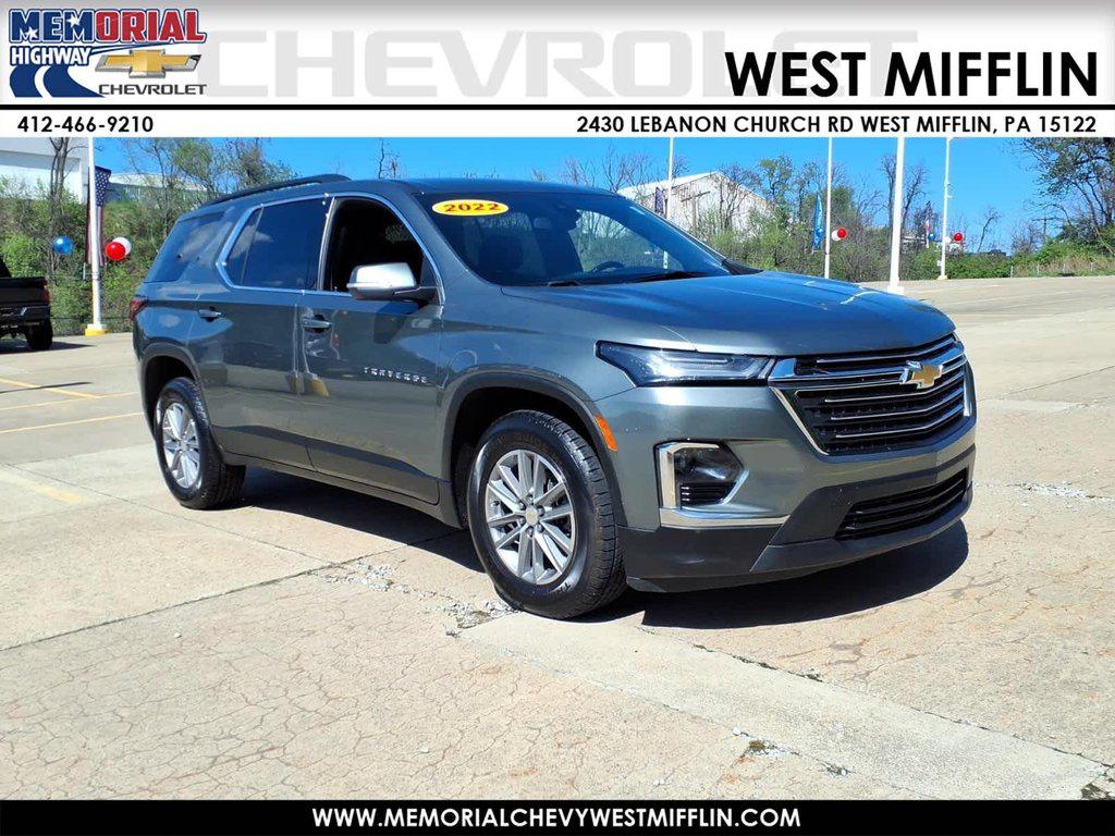 Silver Sage Metallic 2022 Chevrolet Traverse LT Cloth AWD SUV / Crossover Four-Wheel Drive Automatic