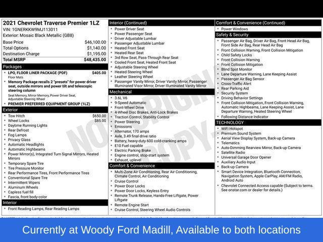 2021 Chevrolet Traverse FWD Premier for sale in Madill, OK