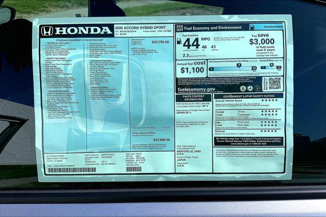 2026 Honda Accord Sedan Sport