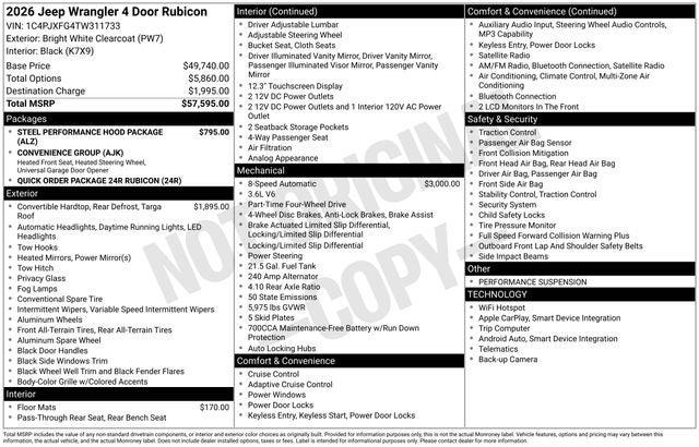 2026 Jeep Wrangler 4-Door Rubicon 4x4