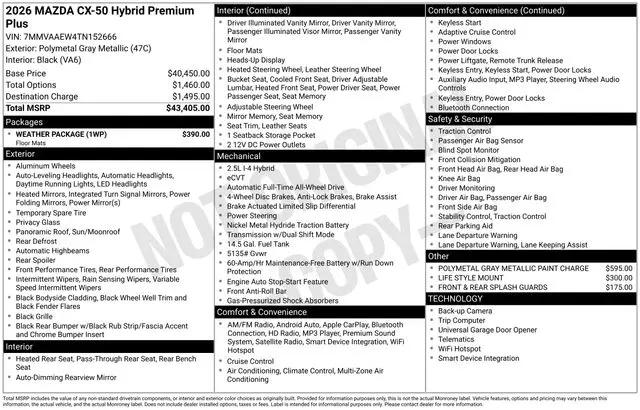 2026 Mazda CX-50 Hybrid Premium Plus
