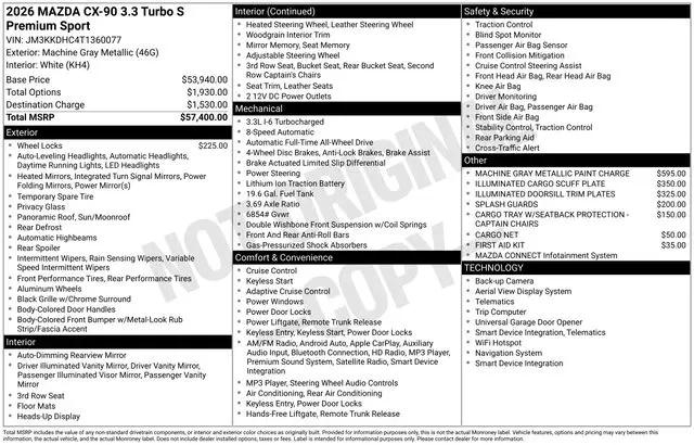2026 Mazda X-90 3.3 Turbo S Premium Sport