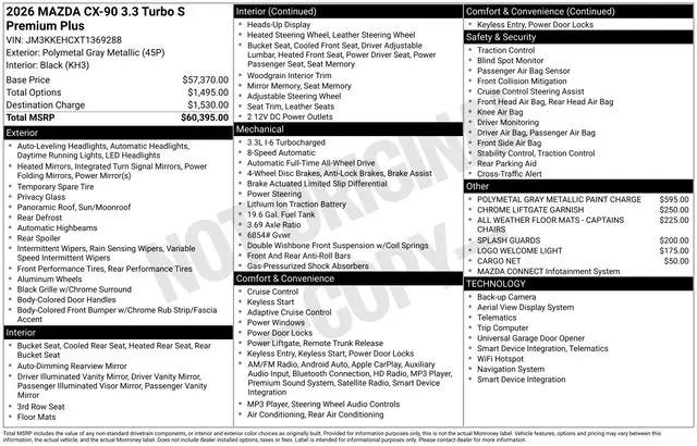2026 Mazda X-90 3.3 Turbo S Premium Plus
