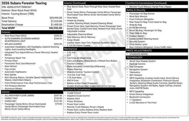 2026 Subaru Forester Touring