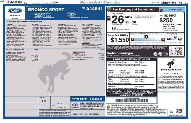 2021 Ford Bronco Sport Outer Banks
